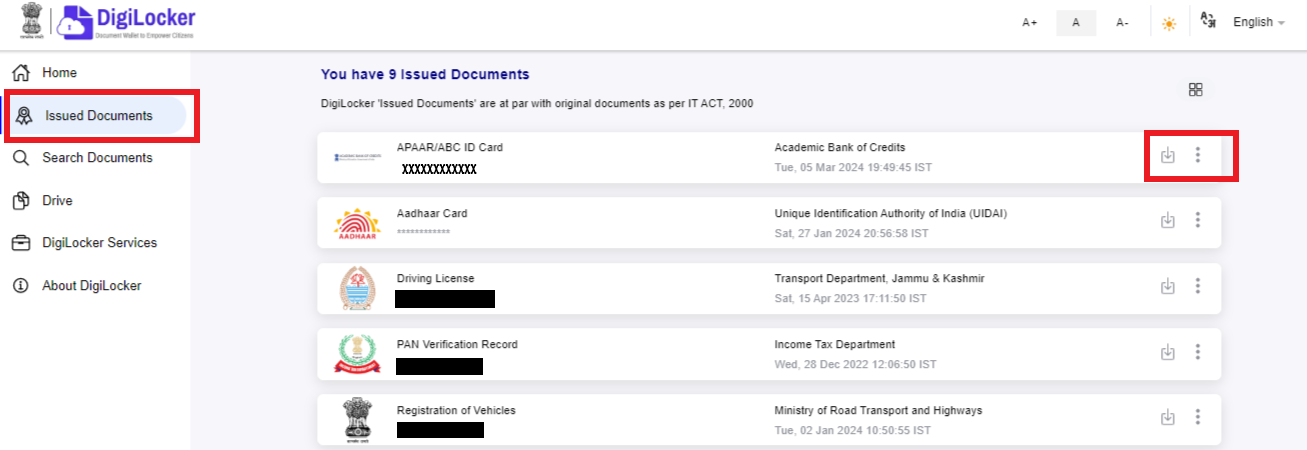 Create an ABC ID through DigiLocker